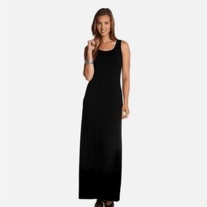 Chico's Traveler black long maxi minimalist sleek dress size 0 (S/4)